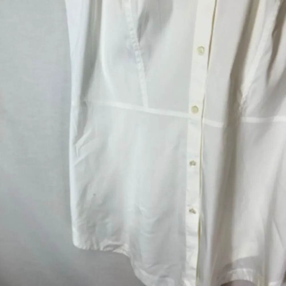 Lafayette 148 Women's White Cotton Sleeveless Fit & Flare Button Up Shirt Size 6 - Picture 6 of 11